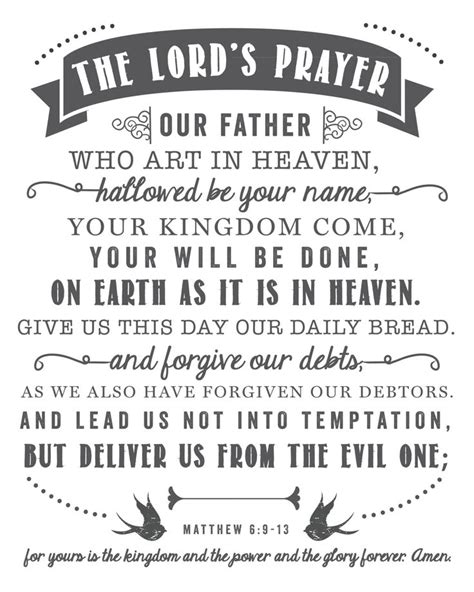 The Lords Prayer Printable Prayers Our Father Prayer Prayers For