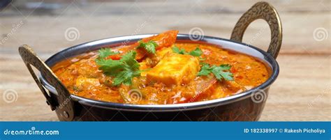 Indian Food Or Indian Curry In A Copper Brass Serving Bowl Stock Image