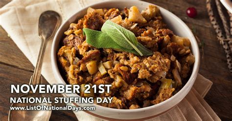 National Stuffing Day List Of National Days