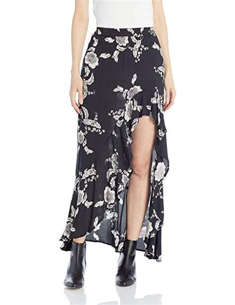 billabong women s kick twist skirt black s floral print maxi skirt printed maxi skirts