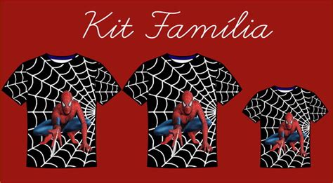 Kit Familia Camisas Homem Aranha Produtos Elo7