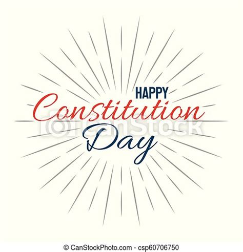 Happy Constitution Day Vector Lettering Isolated Illustration On White