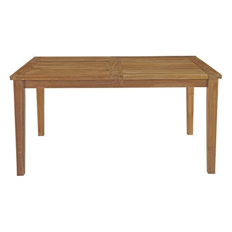 Marina Outdoor Patio Teak Dining Table Natural By Modway