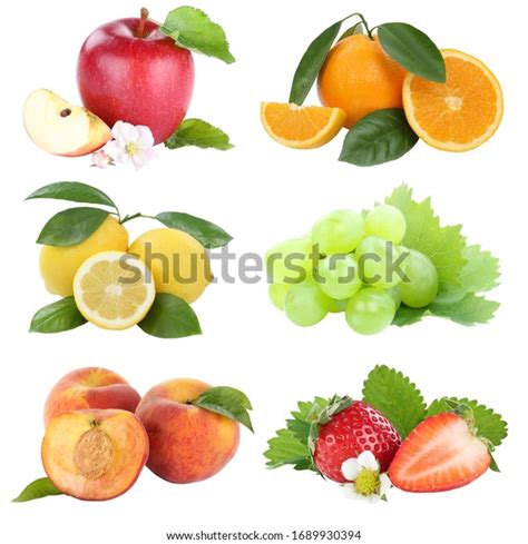 Food Collection Fruits Apple Orange Grapes Stock Photo Edit Now