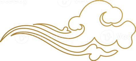 Chinese Cloud Gold Outline 15098503 Png