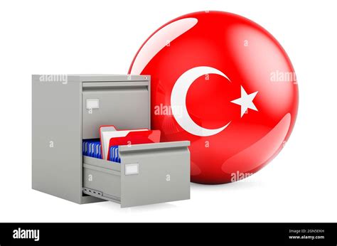 Database In Turkey Concept Folders In Filing Cabinet With Turkish