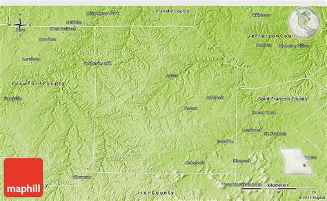 Physical 3d Map Of Washington County