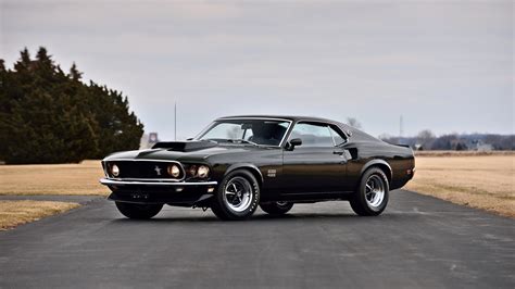 Download 3840x2160 Classic Black Muscle Car Ford Mustang Boss 429 4k