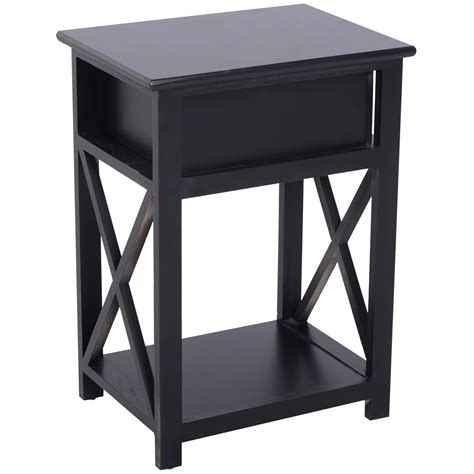 They do not occupy too much of floor space and are quite handy. Wooden End Side Bedside Table Nightstand Bedroom Decor w/ Drawer & Bottom Shelf | eBay