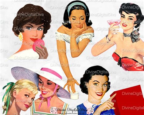 Retro Housewives 50s Vintage Mid Century Modern Women Etsy