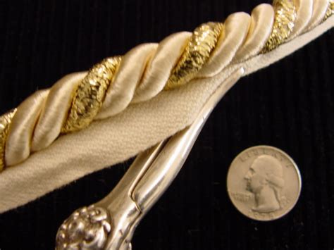 Ivory Gold Metallic Twisted Cord Trim With Lip