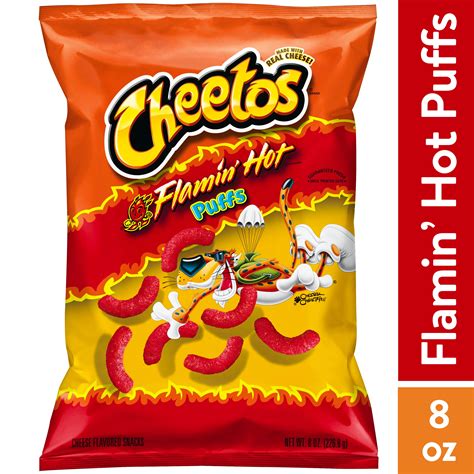 Cheetos Puffs Flamin Hot Cheese Flavored Snacks 8 Oz