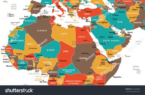 North Africa Map Detailed Vector Illustration Royalty Free Stock