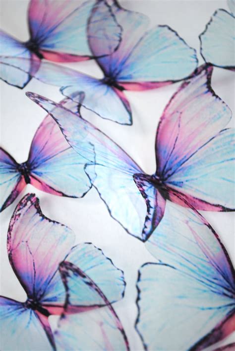 Blue Rainbow Butterflies 3d Acetate Butterfly Ombre Blue Etsy