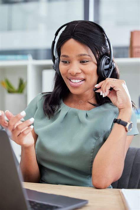 Call Center Video Call And Woman In Office For Business Telemarketing