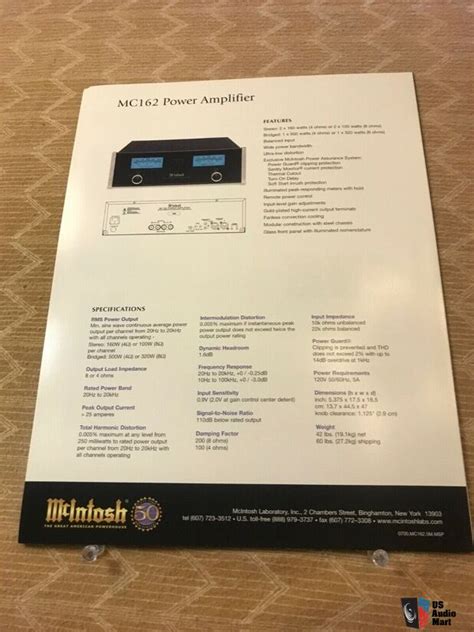 Mcintosh Mc162 Power Amplifier With Factory Packaging Photo 4126834