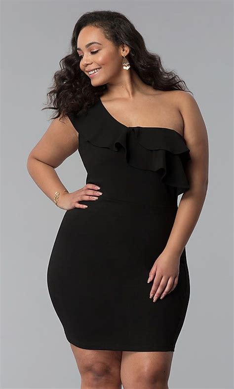 Plus Size Black Mini Dress Attire Plus Size