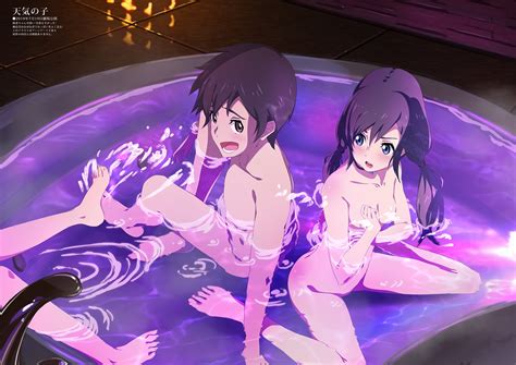 Harutoshi Tenki No Ko Amano Hina Amano Nagi Morishima Hodaka Bathing Breast Hold Censored Feet