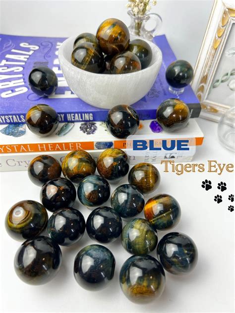 Blue Tigers Eye Sphere Small Crystal Ball Flashy Chatoyant Crystal