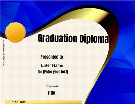 Free Diploma Template Web High School Diploma Templates Printable