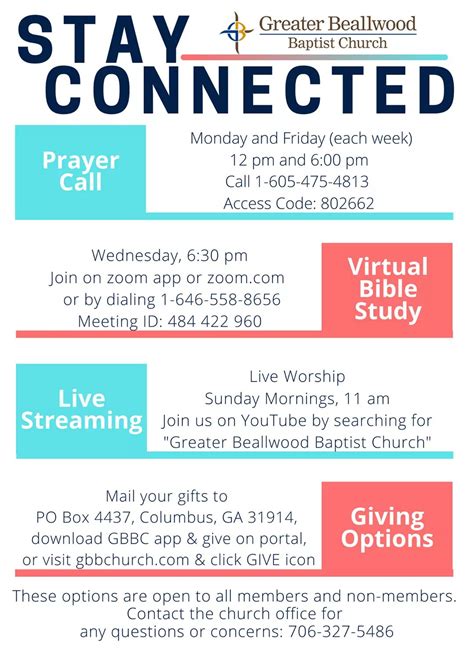 Events For May 11 2020 Greater Beallwood Baptist Church