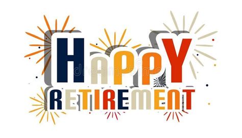 Happy Retirement Letters With Fireworks And Shadow Vector