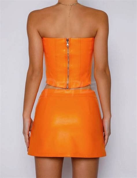 coordinated faux leather two piece with worked corset and mini skirttips if you are undecided