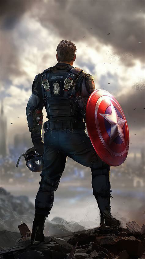 Download 4k Phone Background Captain America Back Wallpaper