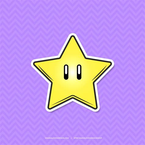 Nintendo Star Vinyl Die Cut Sticker Retro Video Game Etsy