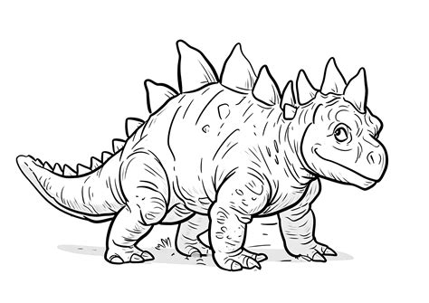 Libro Para Colorear Del Estegosaurio Dinosaurios Dibujos Para