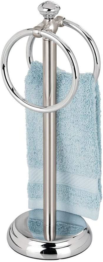 Mdesign Free Standing Small Hand Towel Holder Metal Hand Towel Rail