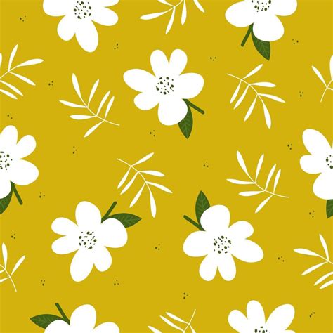 Cute Hand Drawn Vintage Floral Pattern Seamless Background Vector
