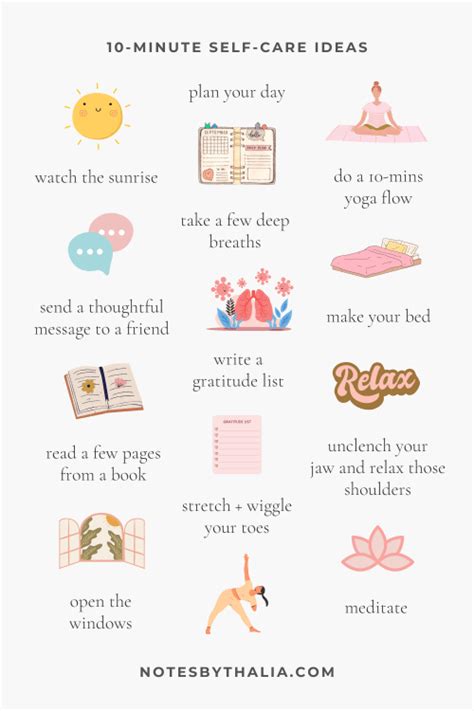 81 Ways To Practice Self Care In 10 Minutes Or Less Notes By Thalia