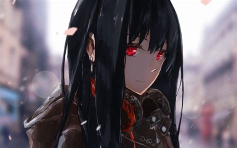 53 Anime Girls With Black Hair Red Eyes Adist Anime Wallpaper