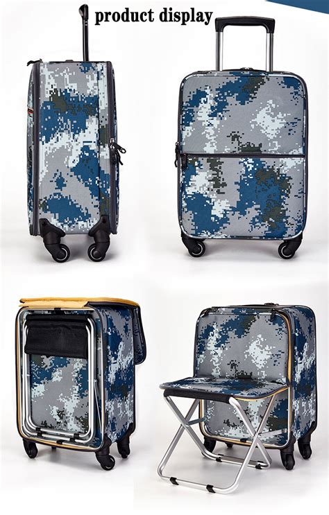 Luggage Case With Folding Chair Luggage Travel Bags Suitcase Trolley