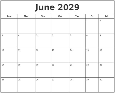 March 2029 Calendar Printable