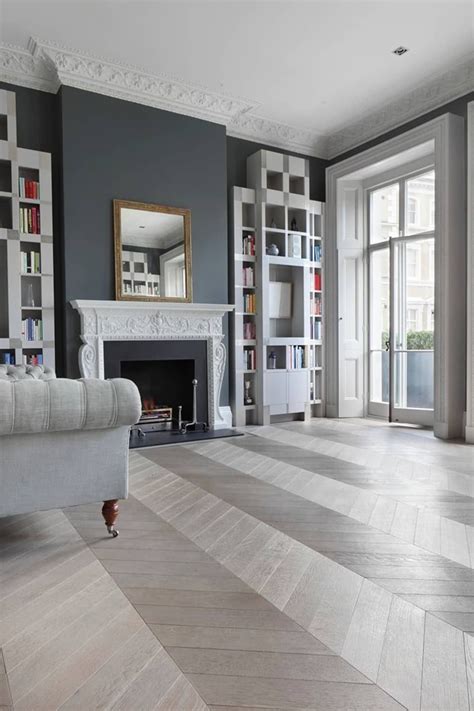 Ash Grey Chevron Flooring Homify Classic Style Living Room Homify