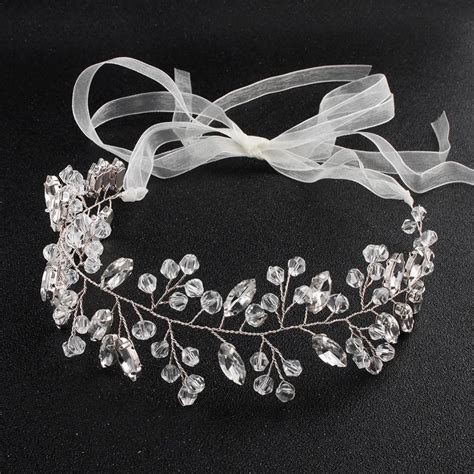Brand Handmade Soft Alloy Rhinestone Wedding Bride Ribbon Crown Tiaras
