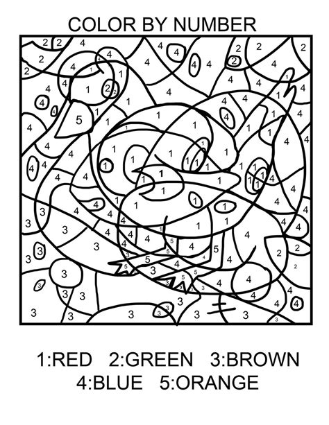 Easy Color By Numbers Coloring Pages