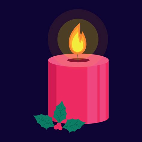 Christmas Candle Decorated With Christmas Plants 29891153 Vector Art At Vecteezy