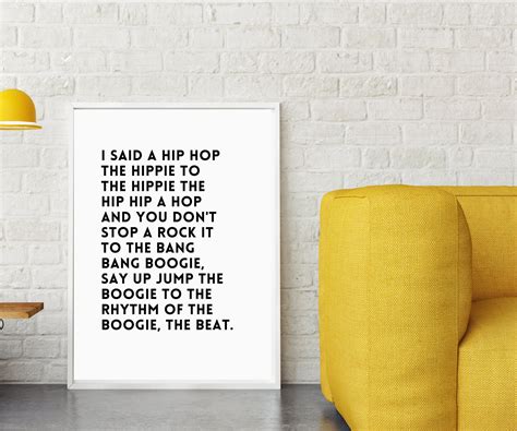 rappers delight i said a hip hop hip hop song song lyrics print typography poster indie