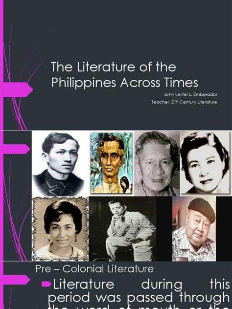 The Literature Of The Philippines Across Times Pdf Poetry