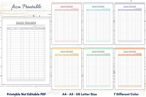 Printable Sales Tracker Sales Tracking Printable Order Tracker Pdf