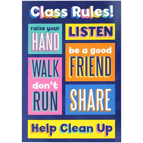 Class Rules Poster 13 X 19 Inches Grades Pre K 1 Mardel 4047486