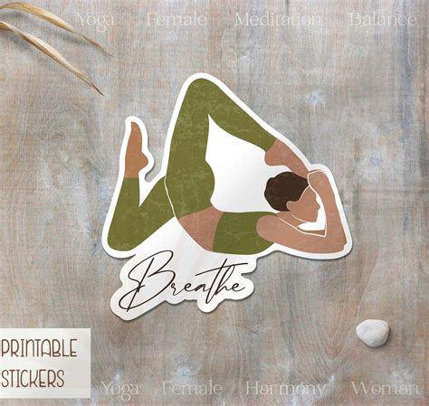 Yoga Sticker Printable Sticker Svg Female Art Breathe 1275479