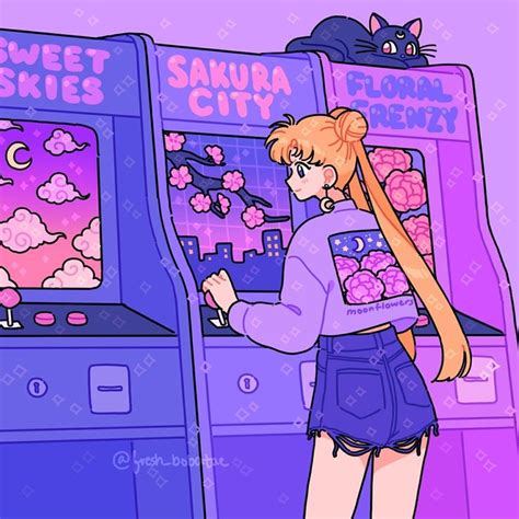 Sailor Moon Arcade An Art Print By Freshbobatae In 2020 Sailor Moon