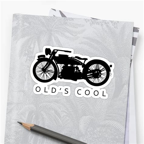 Olds Cool Vintage Motorcycle Silhouette Black Sticker By