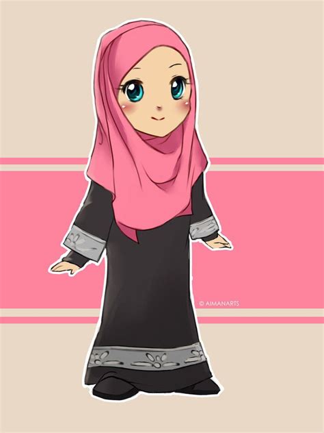 Download Gambar Kartun Hijab Kerudung Art