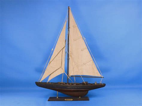 Wooden Rustic Endeavour Limited Model Sailboat Decoration 30in