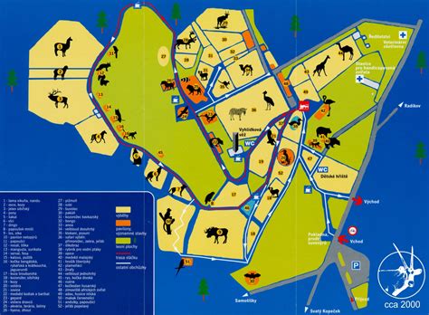 Der zoo züchtet über 300 tierarten und beteiligt sich am schutz vieler bedrohten tierarten, die in dem europäischen erhaltungszuchtprogramm (eep) eingeschlossen sind. Map of Zoo Olomouc - cca 2000